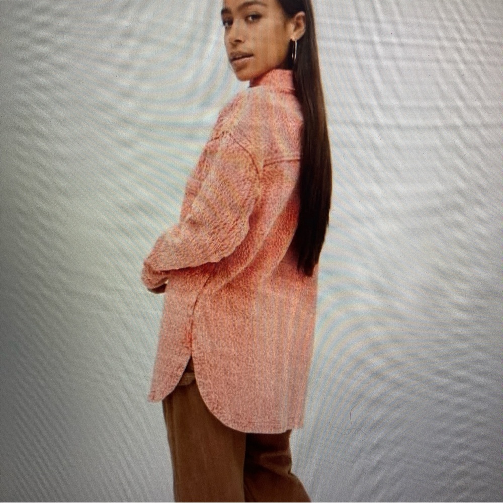 BDG Outfitters Serena Womens Corduroy Faded Shirt Jacket in Coral S-P - Picture 2 of 16